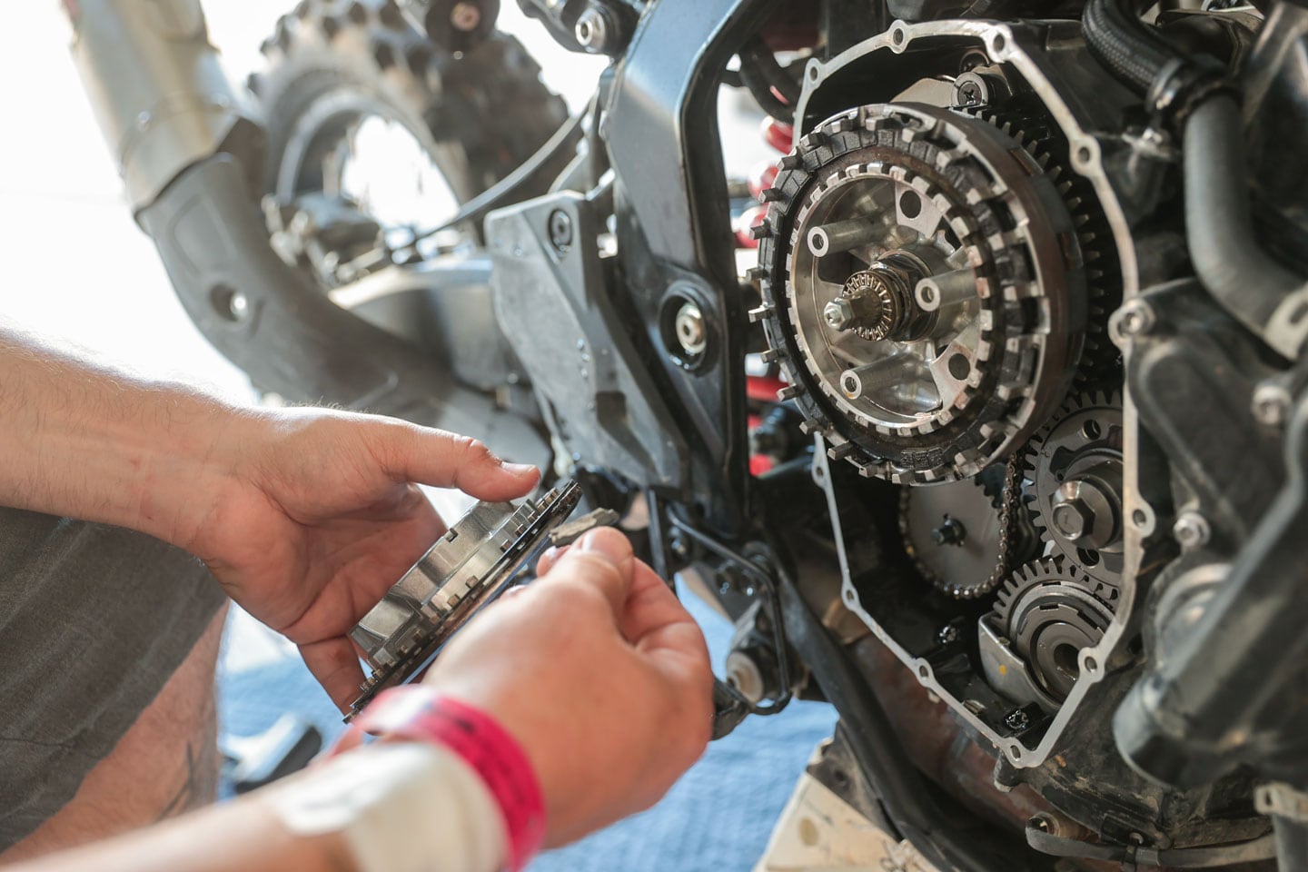 Replacement of clutch plates, springs, and pressure plate is all that is needed to get the DR Big up and running again.