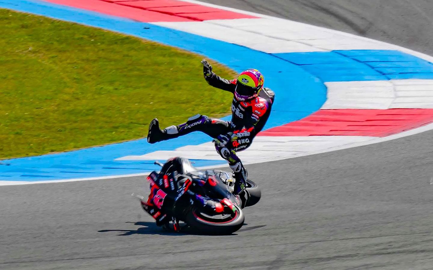 It was a weekend to forget for Aleix Espargaró, who crashed on Friday and again during the sprint. He withdrew from the event Sunday morning with a right hand injury.