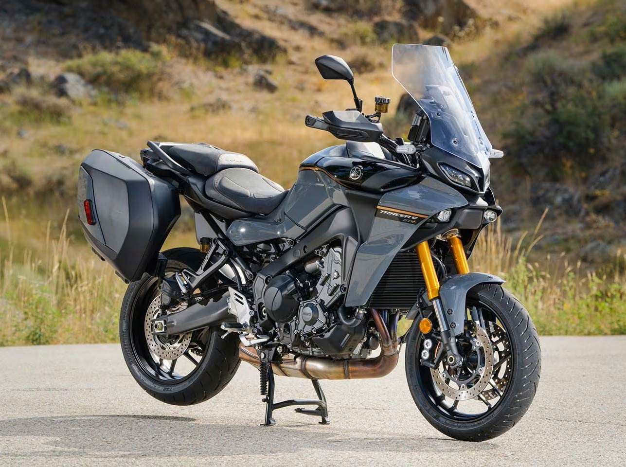 The middleweight—but not middle-of-the-road—Tracer 9 GT+ has a sort of do-it-all vibe, but leans on the sportier side of the touring equation.