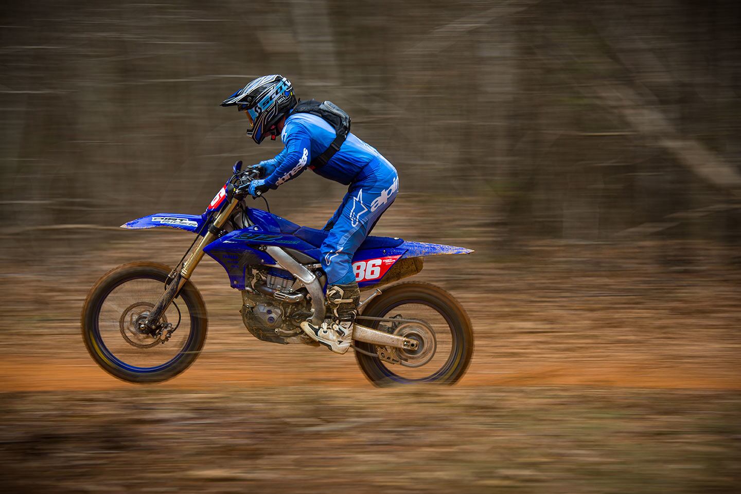 Faster, more open sections are where the YZ450FX shines.