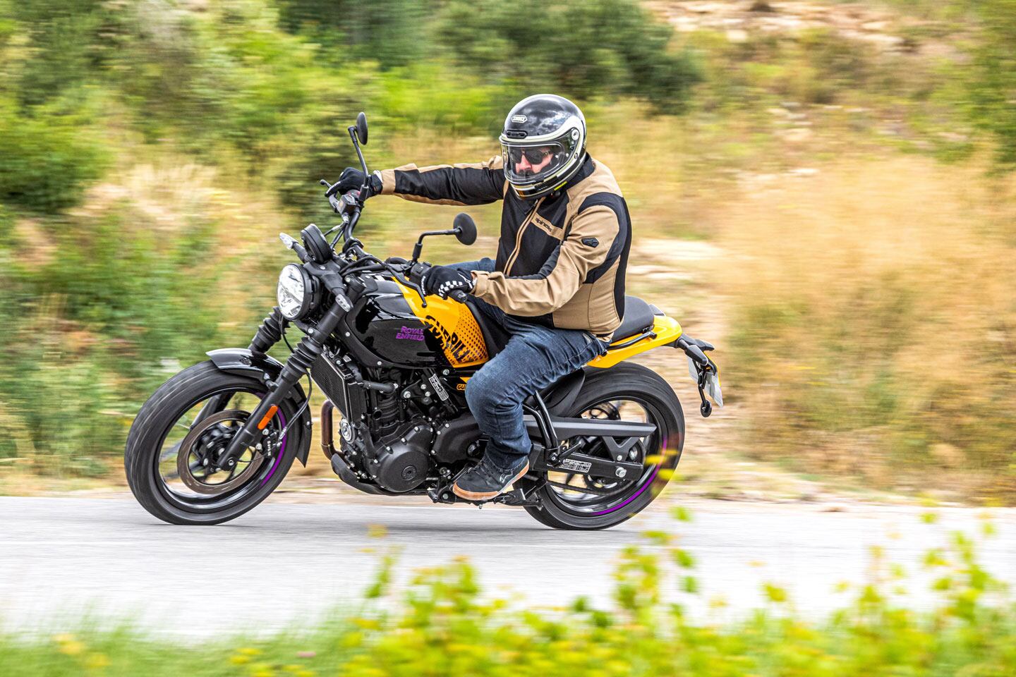 Royal Enfield’s Guerrilla 450 is powered by the 452cc liquid-cooled Sherpa engine.