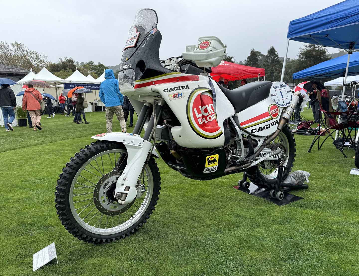 A 1992 Cagiva D92 Works Prototype Dakar racer from Cory Muensterman took home the Competition Off-Road prize as well as the AMA Motorcycle Hall of Fame Heritage Award.