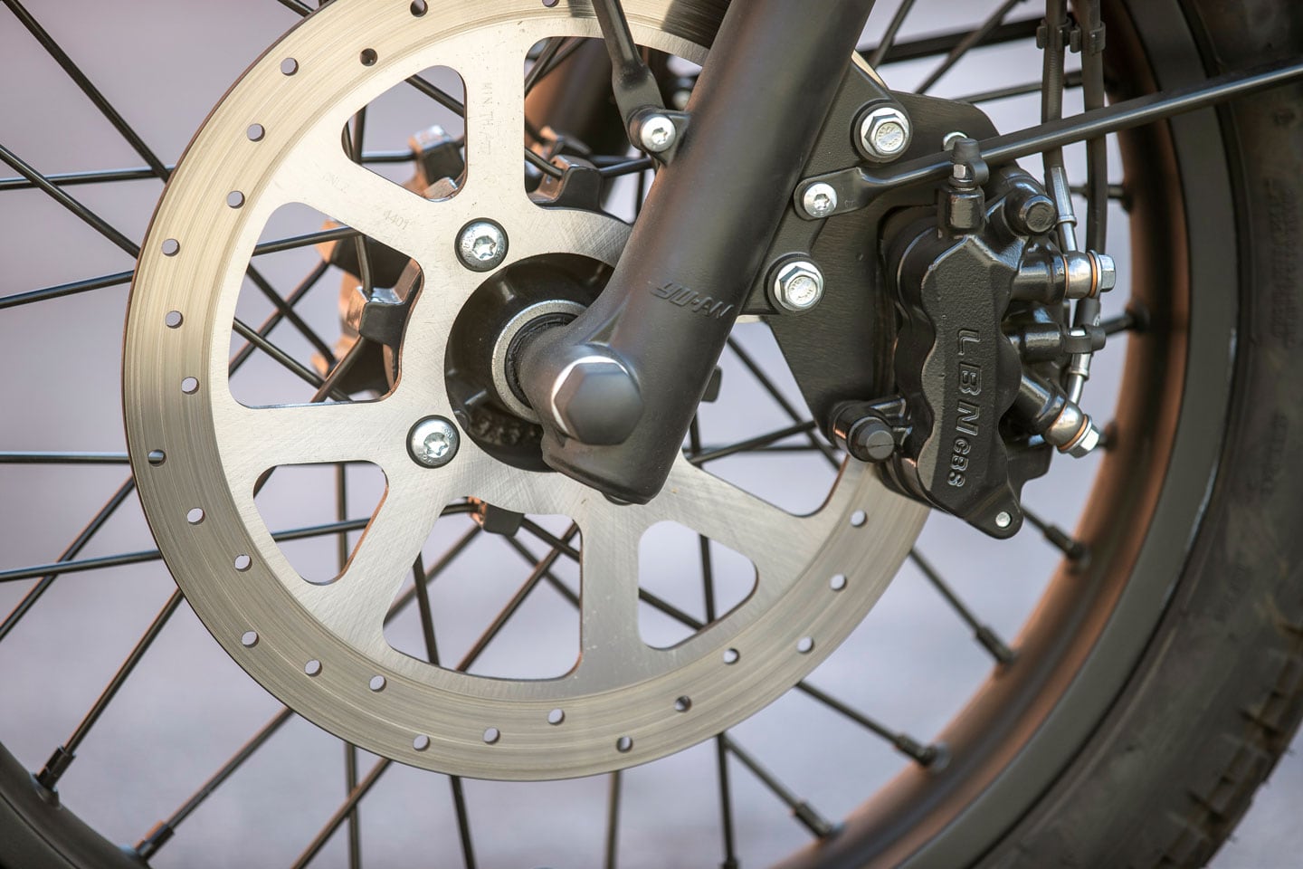 Linked brakes offer plenty of power for getting the RM1S slowed down.