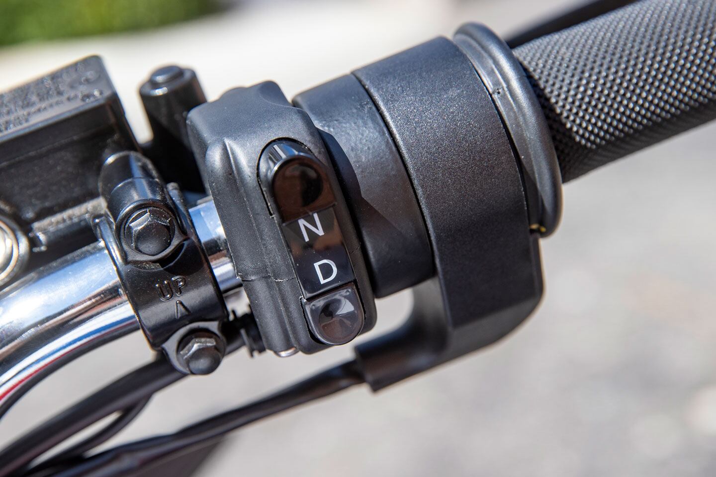 Getting ready to ride is as simple as clicking D (Drive) and twisting the throttle.