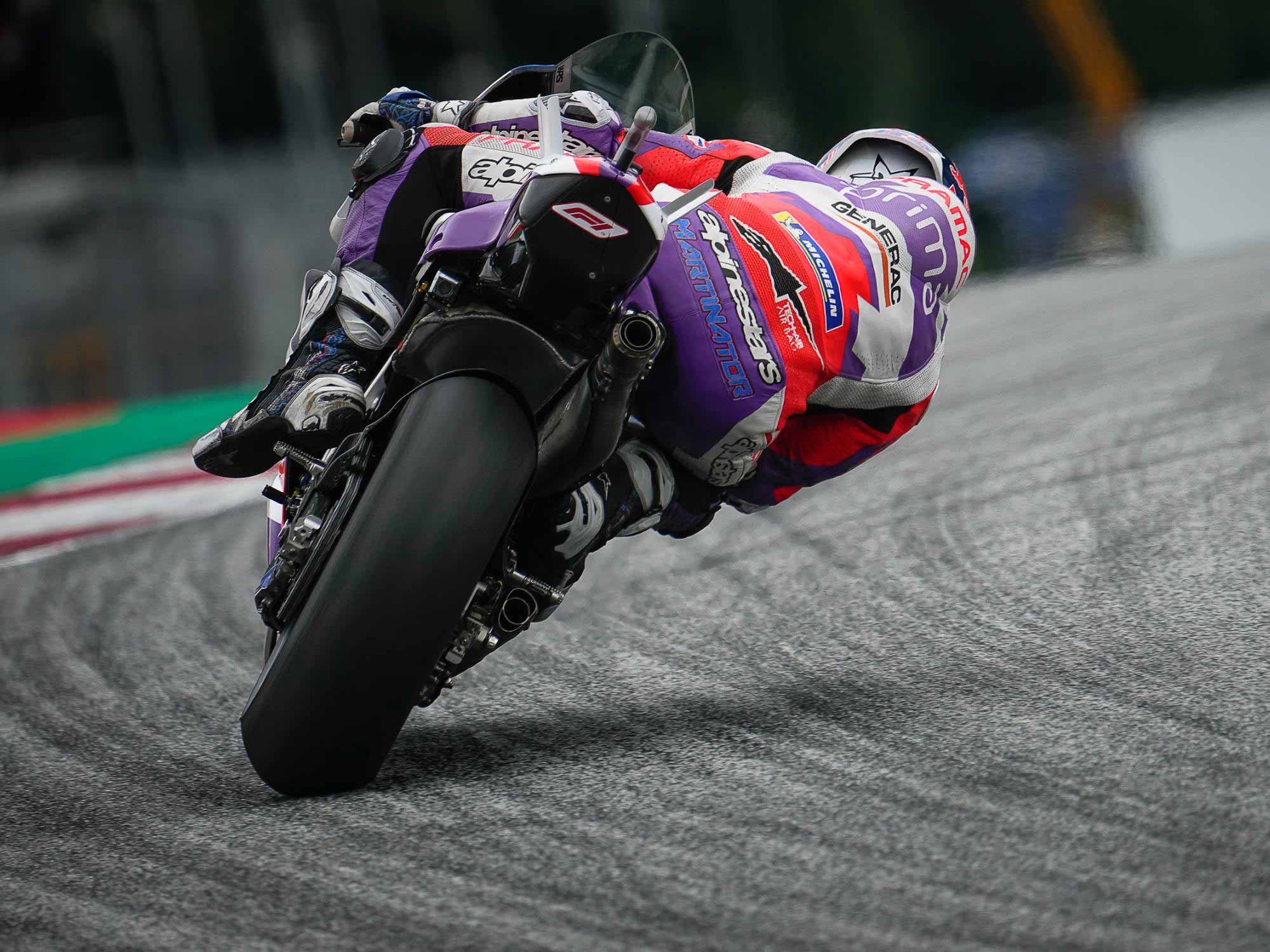Tire size for racing and production motorcycles have grown larger over the years.