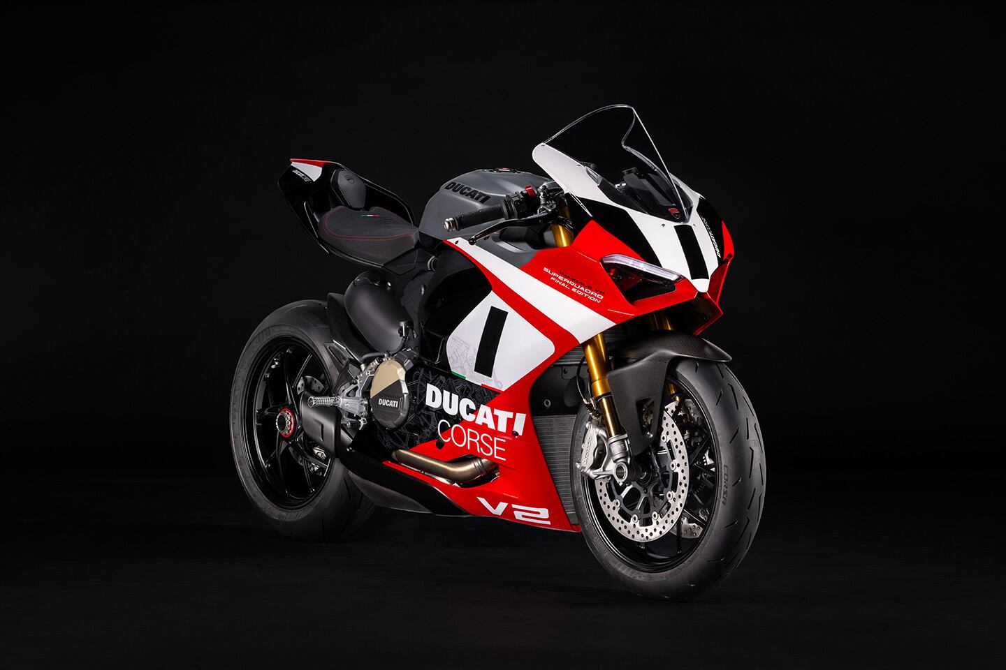 The 2025 Ducati Panigale V2 Superquadro Final Edition will be produced in 555 limited-edition numbered units.
