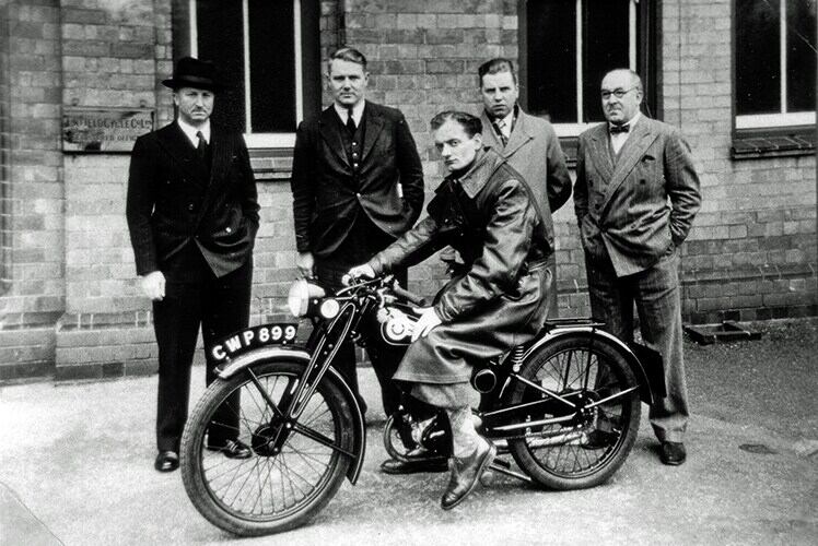 A 1947 RE 125 at the Factory.