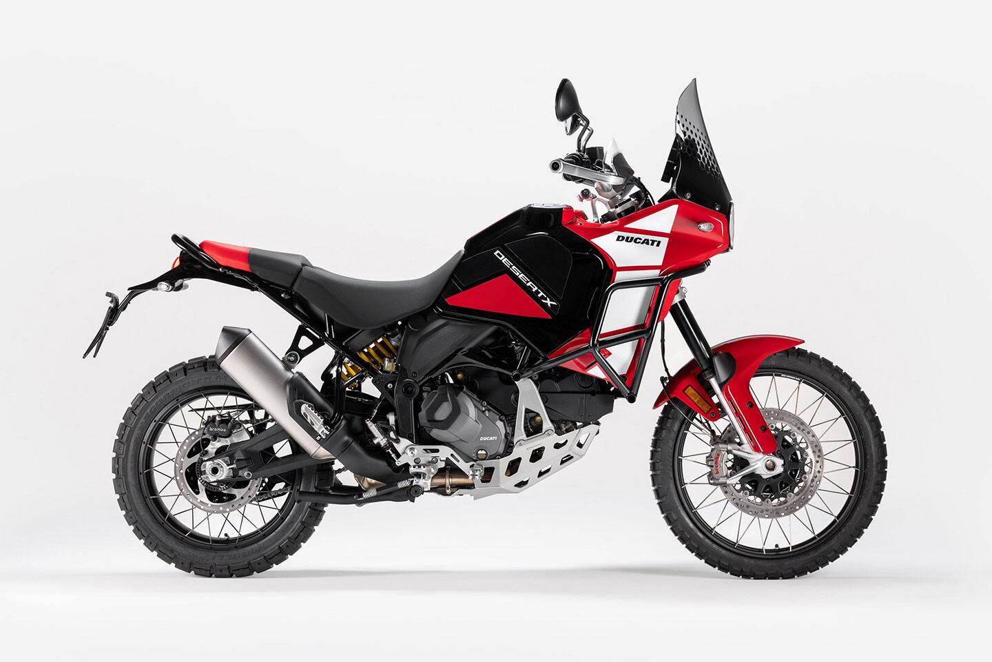 The new 2025 Ducati DesertX Discovery should be in dealers this fall, and this Trilling Black and Ducati Red color scheme.