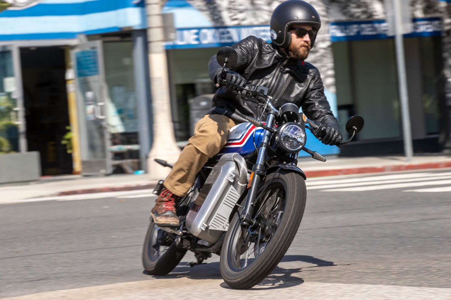 The RM1S is sized like a 125cc streetbike, but is also exceptionally narrow, which makes it approachable to new riders.