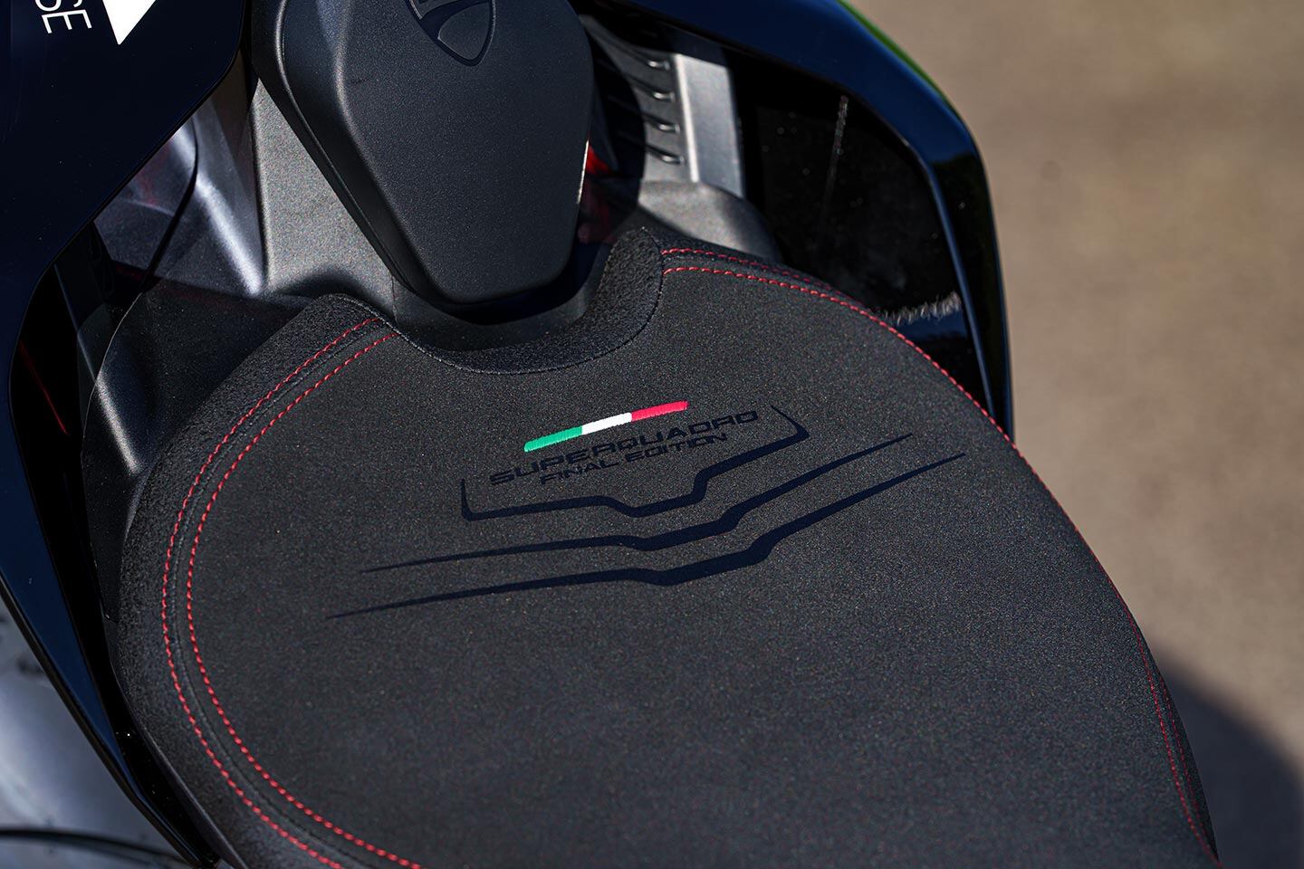 2025 Ducati Panigale V2 Superquadro Final Edition’s seat.
