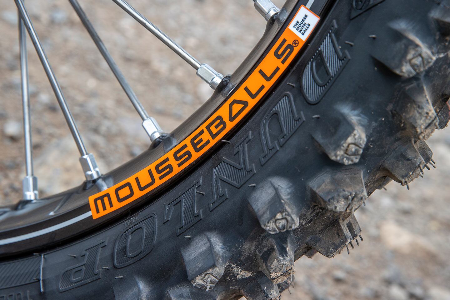 We stuffed our Dunlop Geomax EN91 tires with Mr. Wolf’s Mousse Balls.