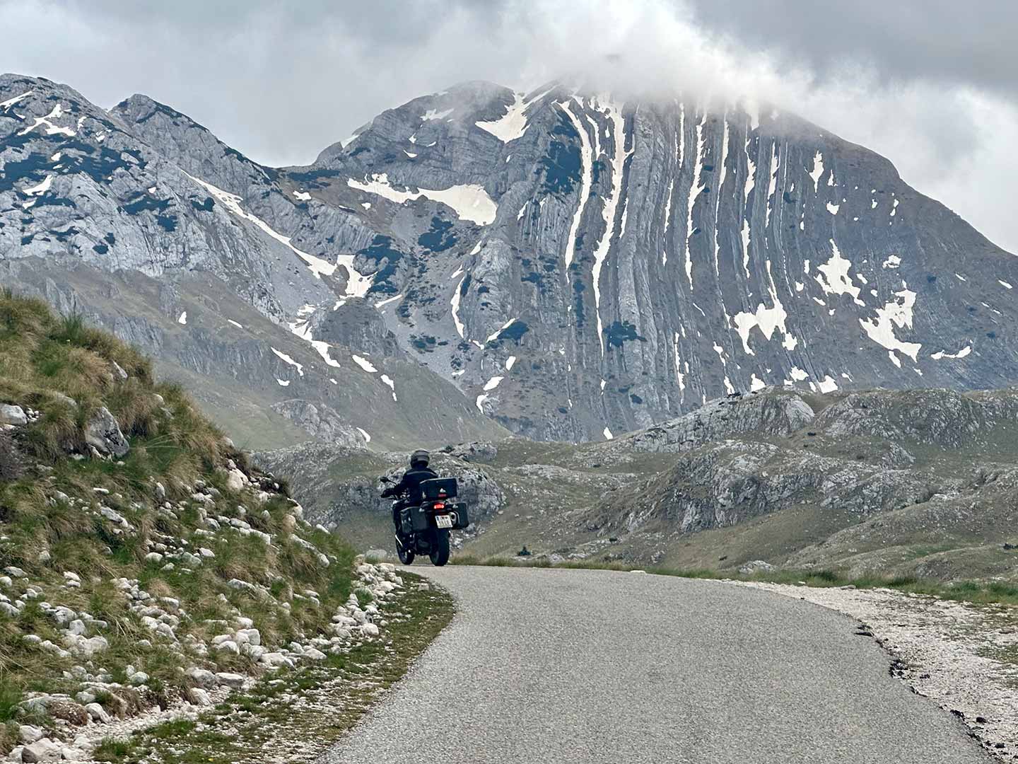 There was snow in the mountains even in May.