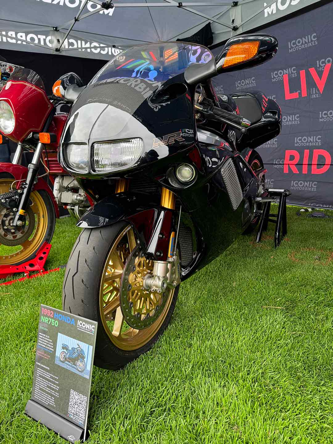 Plenty of other gorgeous hardware was on display too, including this rare V-8-powered 1992 Honda NR750, in the Iconic Motorbikes booth.