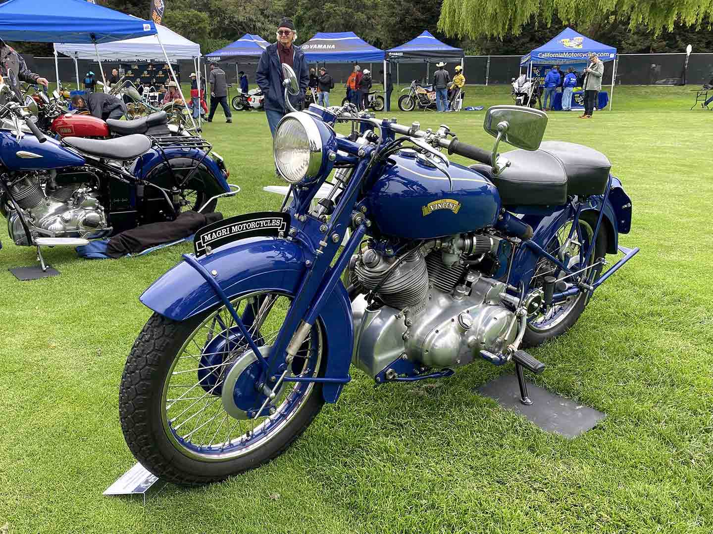 Even though none were finalists in the British class, there were lots of super-clean Vincent examples hanging around too, like this one from Magro Motorcycles.