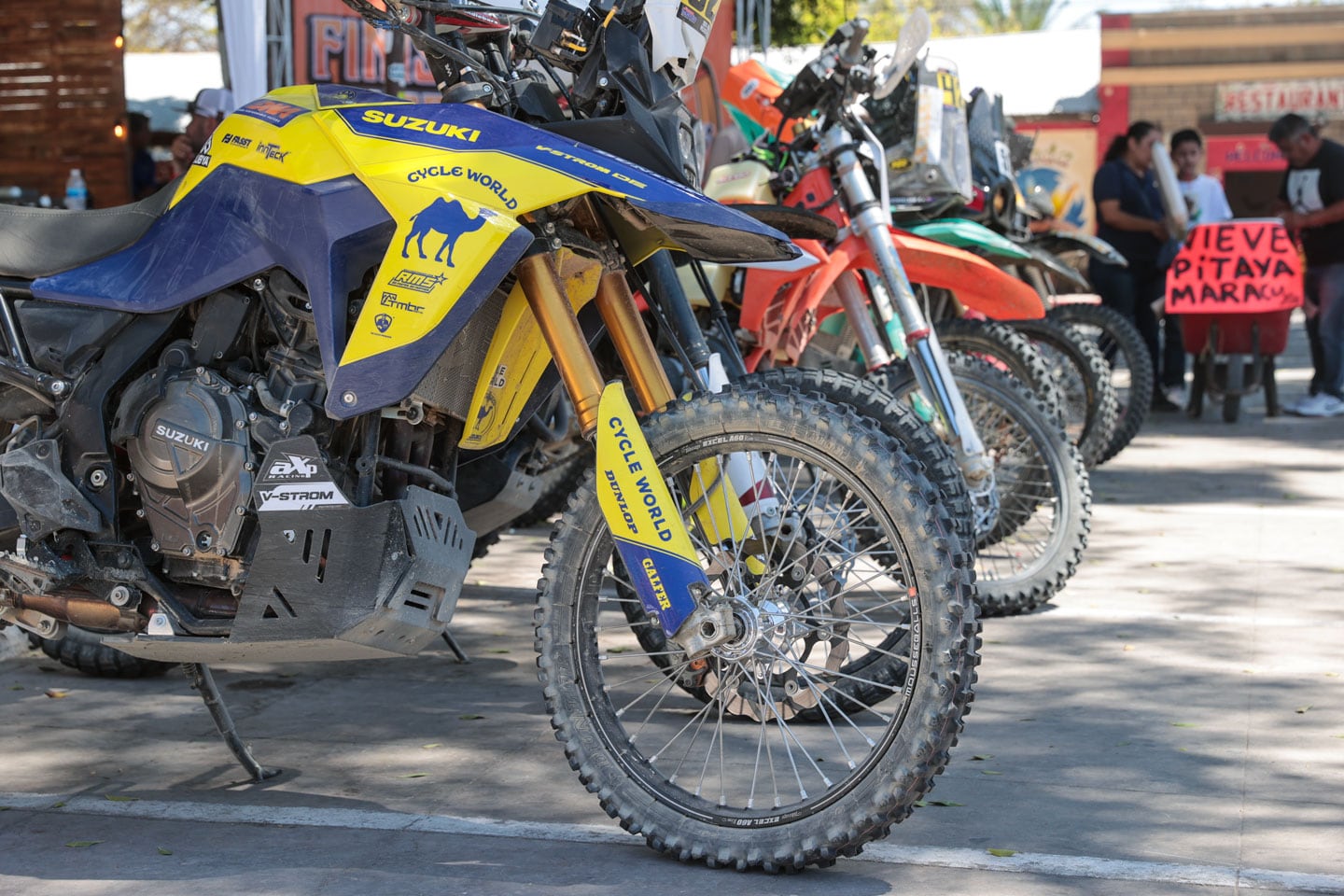 End of day rest for the riders and bikes in San Ignacio.