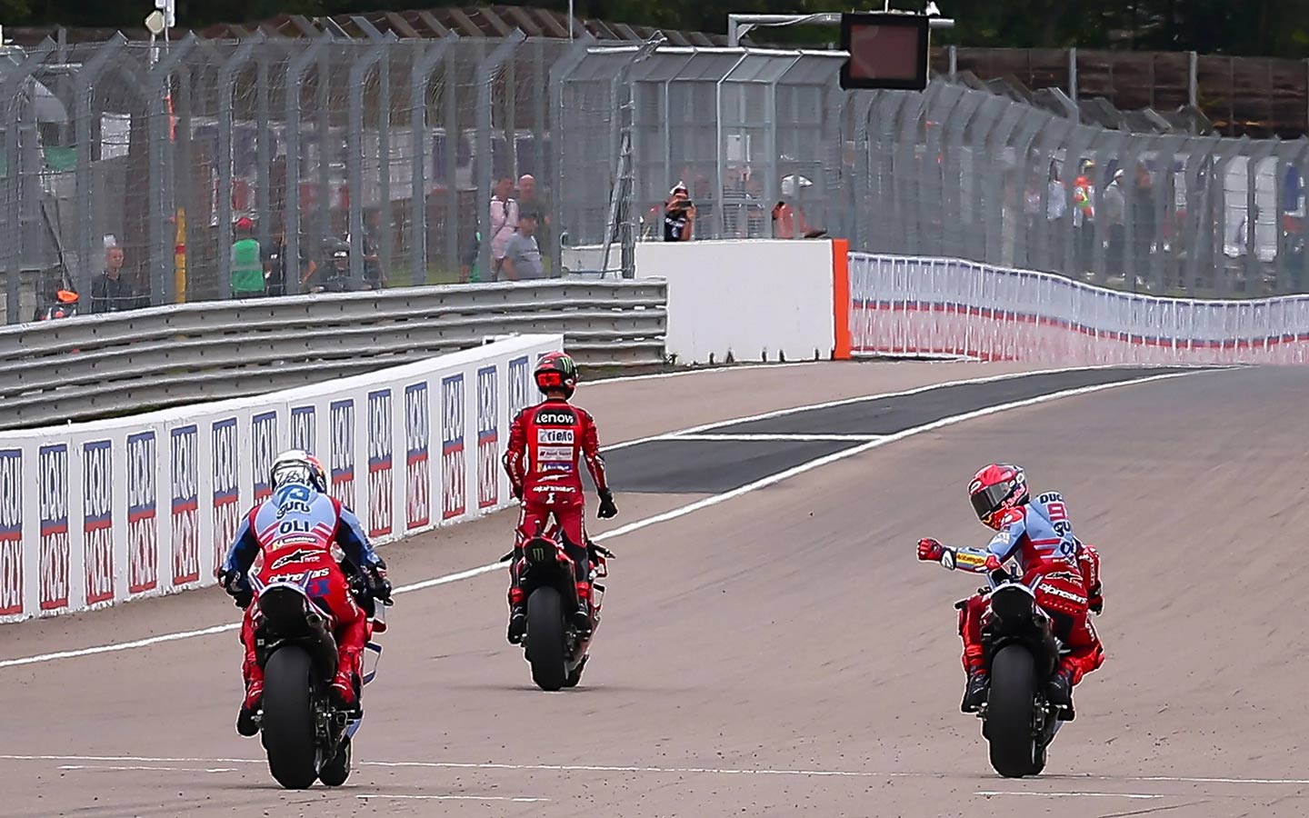 It was a Márquez two-three at the finish line.
