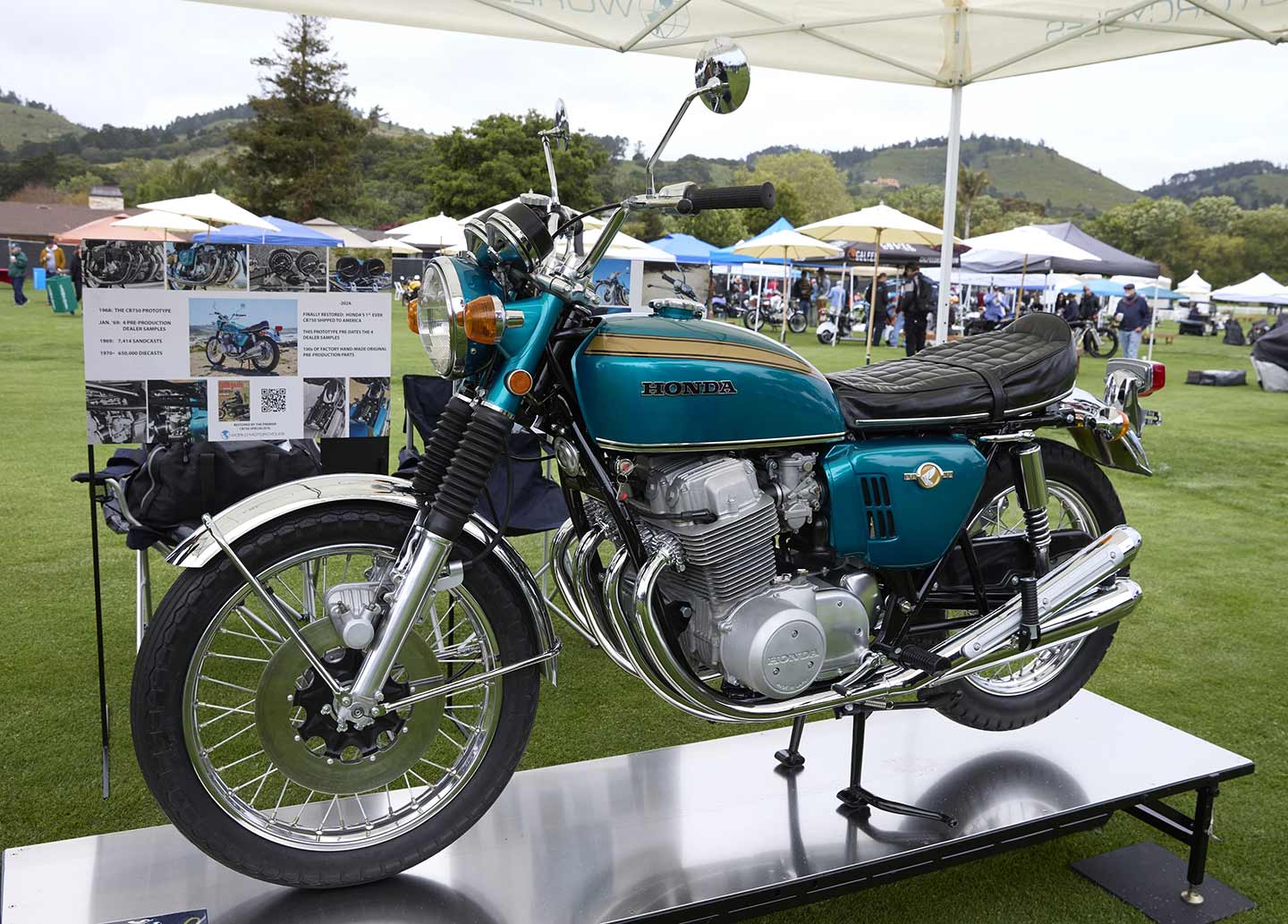 Vic World’s pristine (and one-of-one) 1968 Honda CB750 Factory Prototype took home Best of Show honors at The Quail.