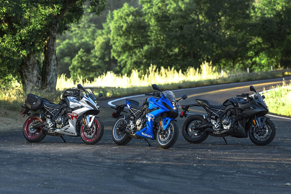 The 2024 Suzuki GSX-8R lineup.
