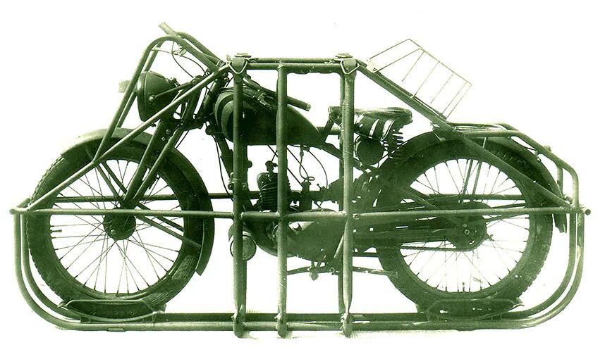 The Flying Flea in its air-drop crate.