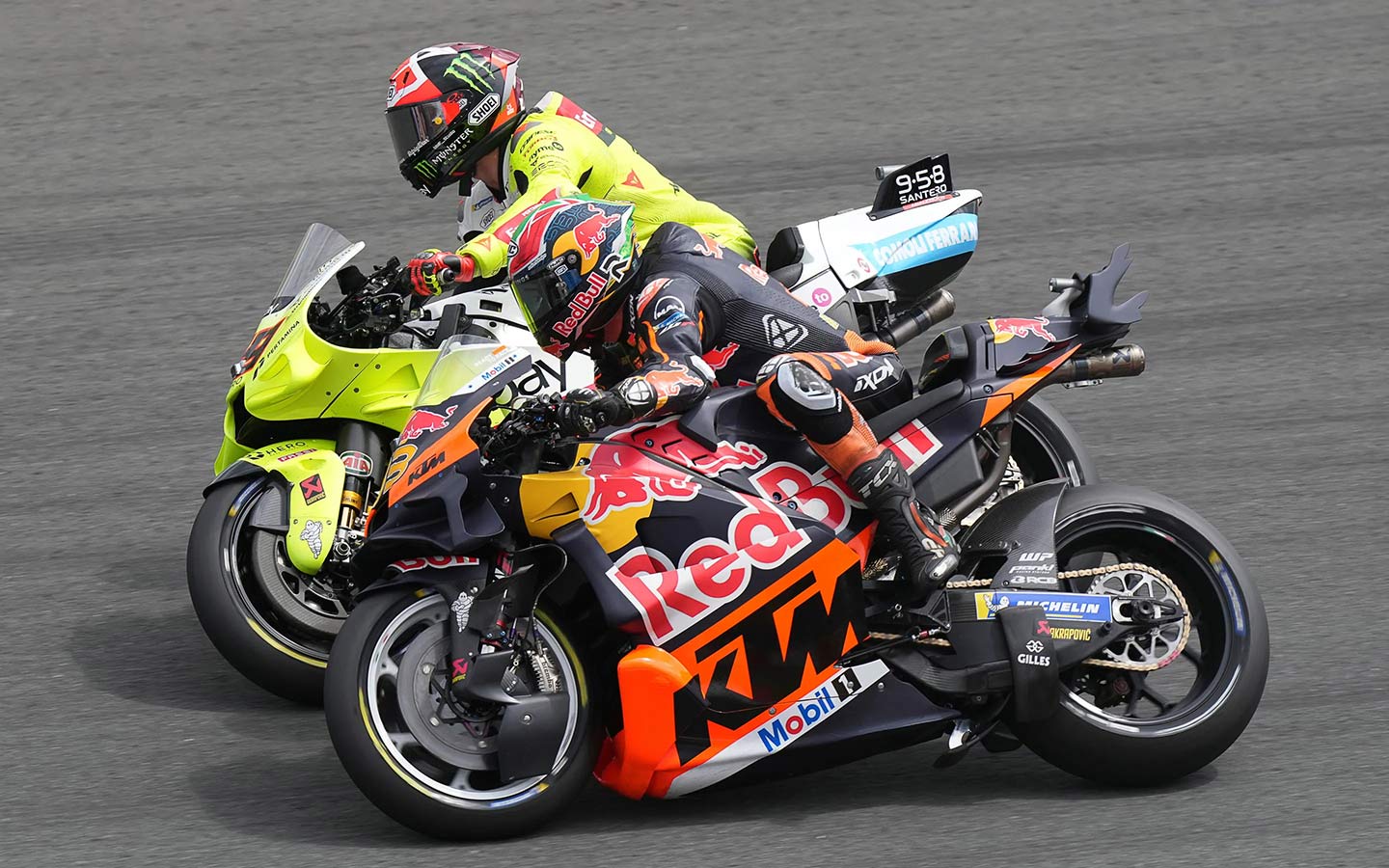 Brad Binder showed speed early on Sunday thanks to a soft rear tire option, but didn’t have the tire to challenge the bulk of the Ducatis. He finished seventh, but was promoted to sixth after Marc Márquez’s penalty.