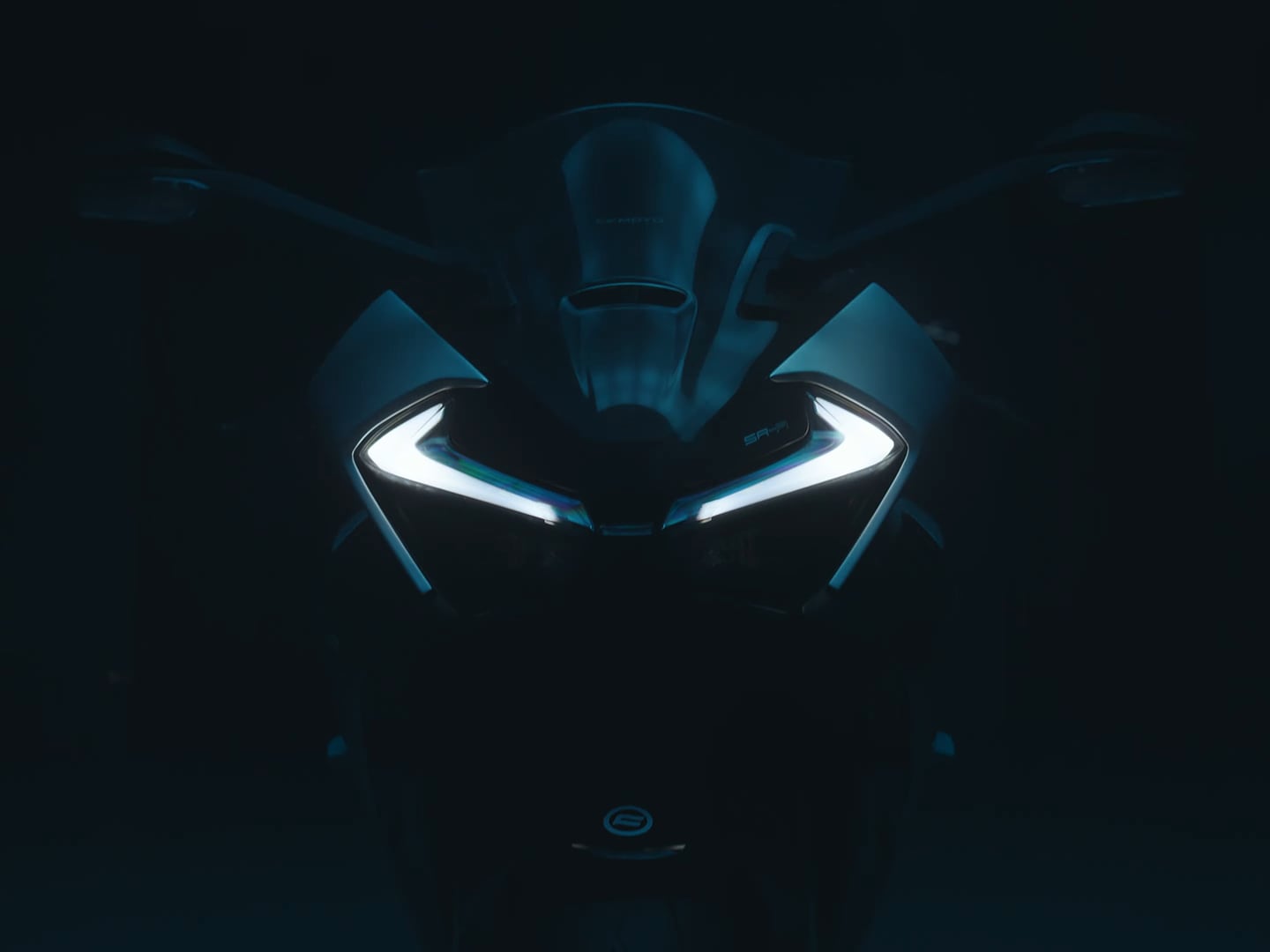 The 675SR-R has unique check mark–shaped headlights.