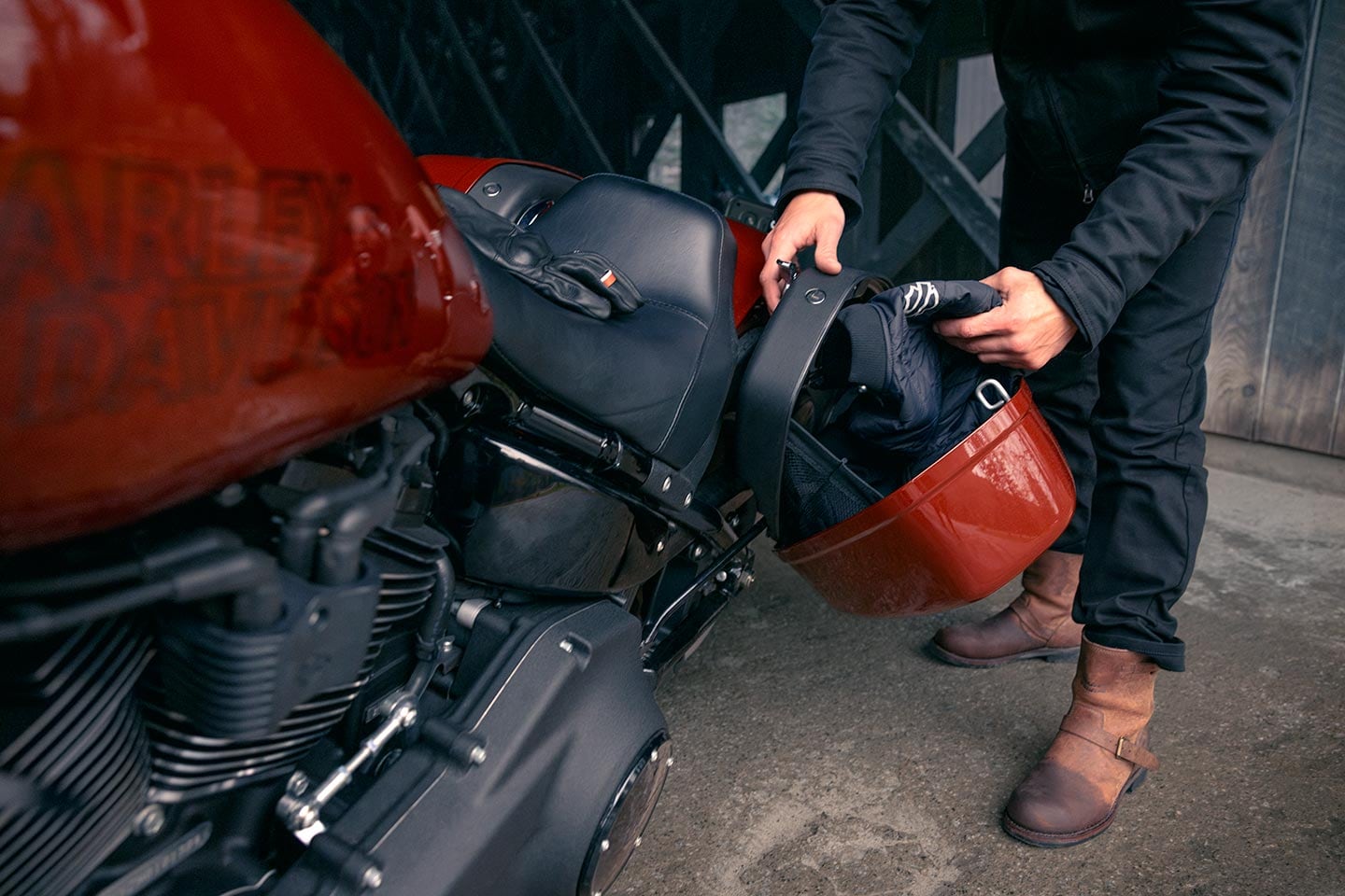 Saddlebags, which have nearly two cubic feet of capacity, can be removed quickly and easily.