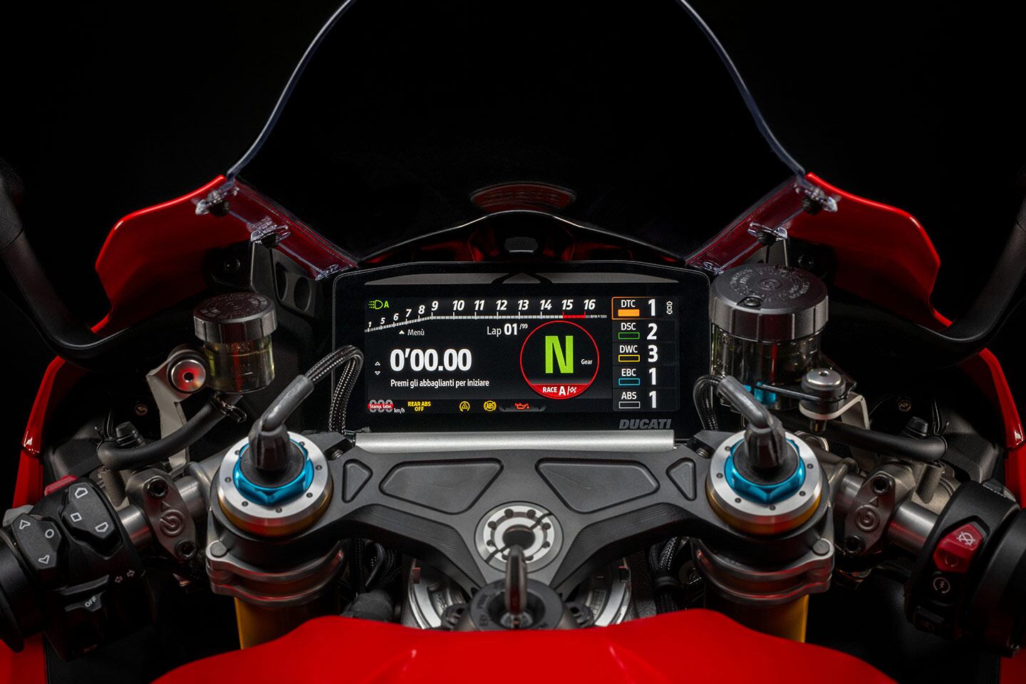 The 2025 Ducati Panigale V4 gets a new 6.9-inch TFT dash.