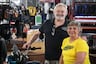 Kim and Mike van der Sleesen in the Vanson Leathers showroom
