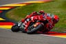 Marc Marquez left turn lean at Sachenring MotoGP race