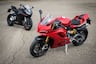 2025 Ducati Panigale V2 S and 2024 Panigale V2 parked side by side