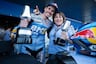 Alex Marquez celebrates win with Gresini team owner Nadia Padovani