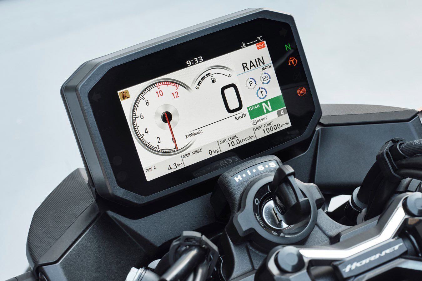 A closer view of the all-new 5-inch TFT display.