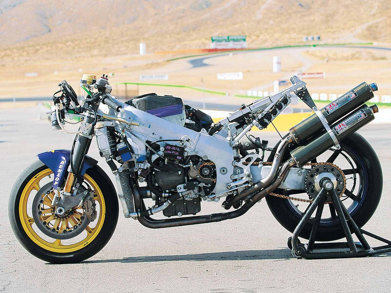 Frames in the time of the RC45 were chunky and massive to reduce chassis flex—stiff was good.