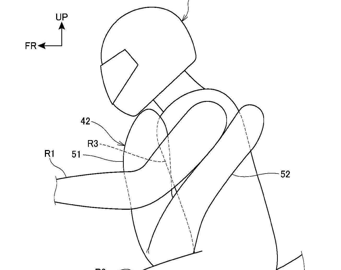 The proposed airbag would wrap around the rider’s torso.