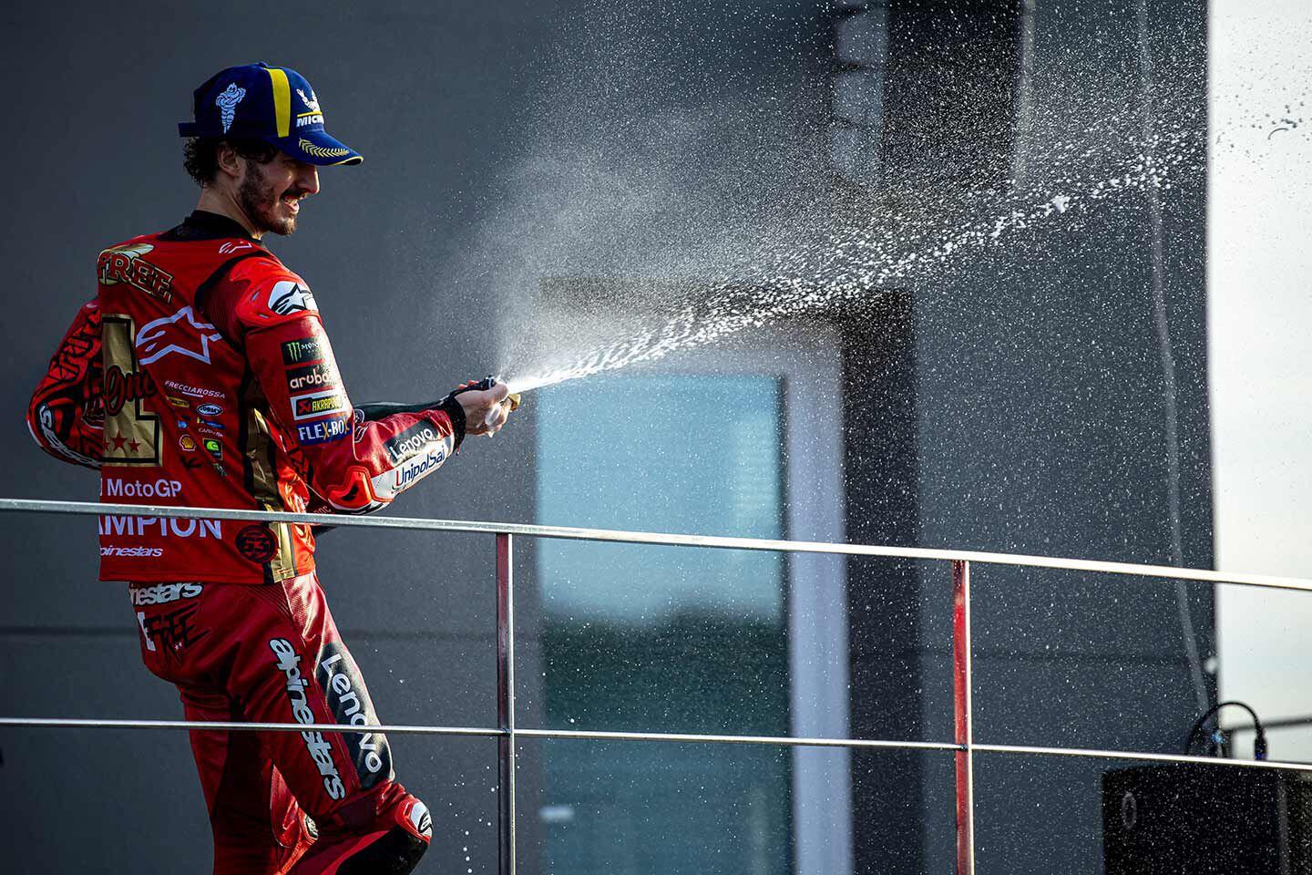 Francesco Bagnaia is one of only three MotoGP riders to win back-to-back championships.