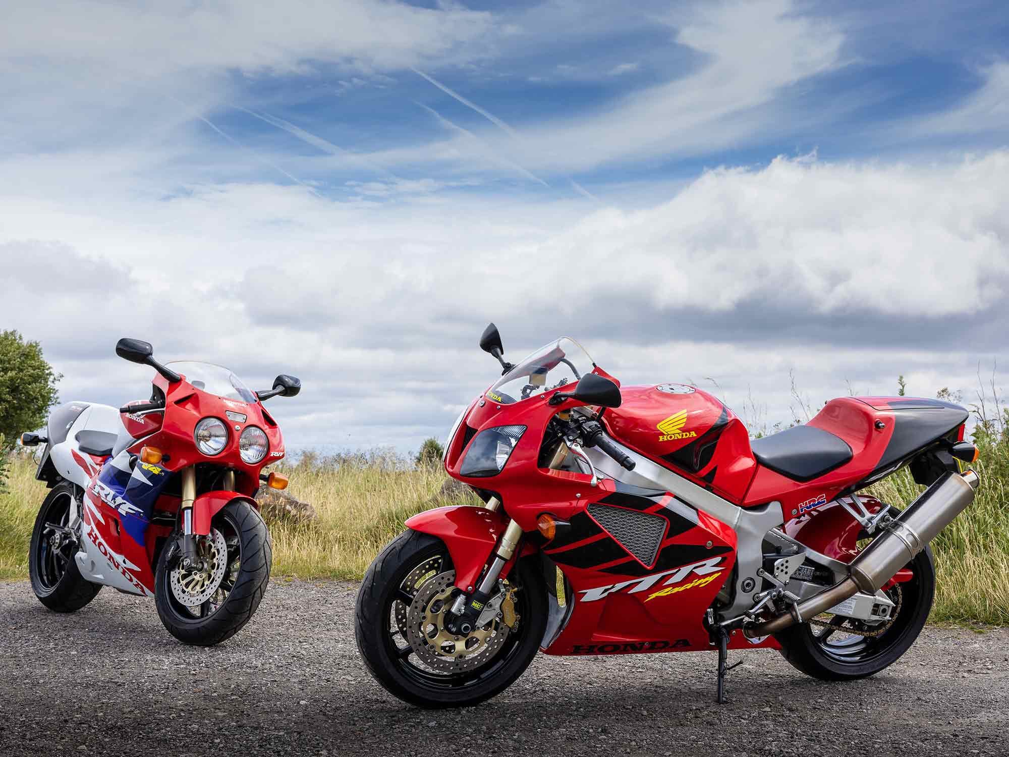 Honda’s RC45 on the left and RC51 on the right.