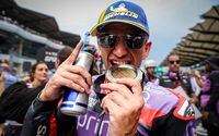 Jorge Martin celebrates victory at Sepang MotoGP race
