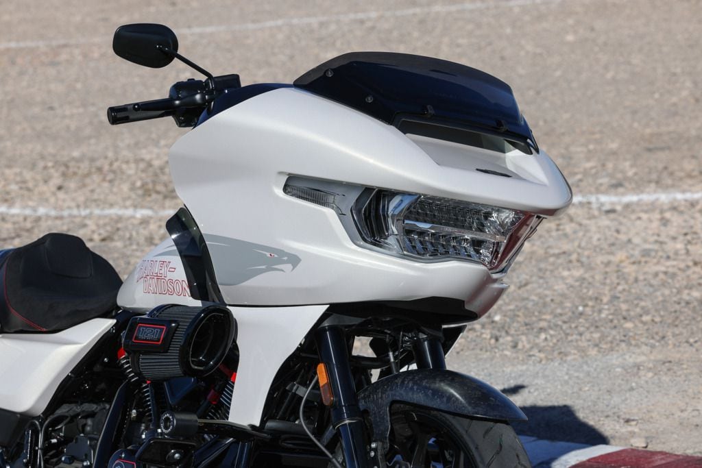 The Road Glide’s LED headlights get a makeover for 2024.