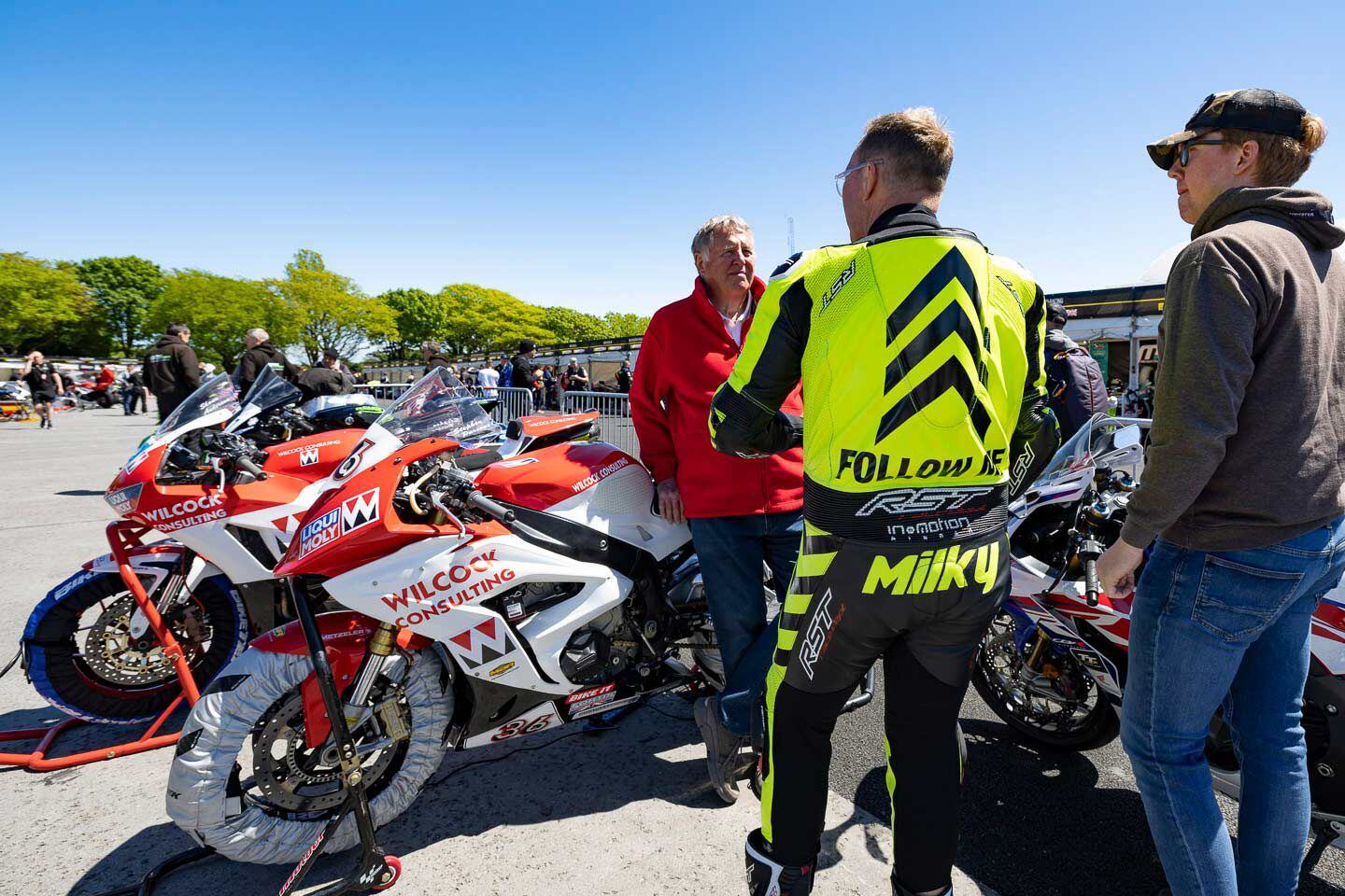 Richard “Milky” Quayle, winner of the 1994 and 1996 TTs, works with newcomers throughout the spring and during practice week to be sure they are adequately prepared for the course and the speed of roadracing.