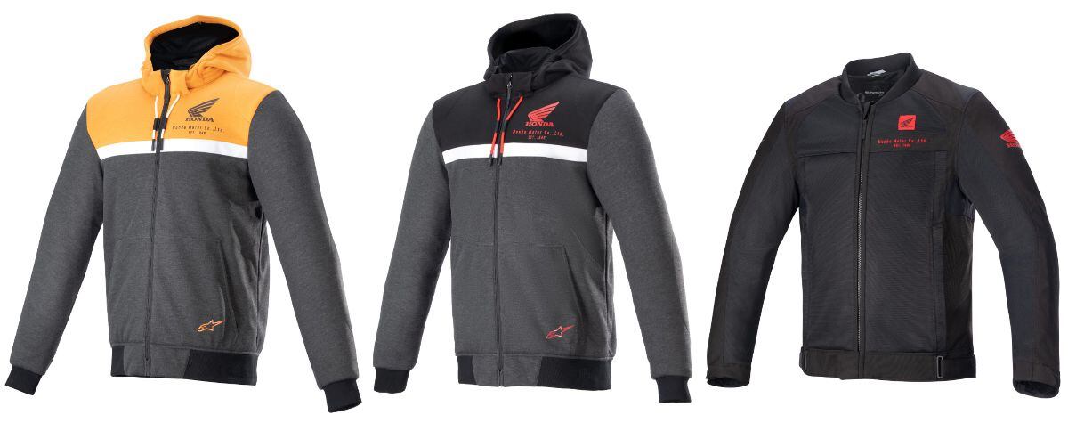 The Honda Chrome Street hoodie (left), and Honda Luc v2 Air (right).