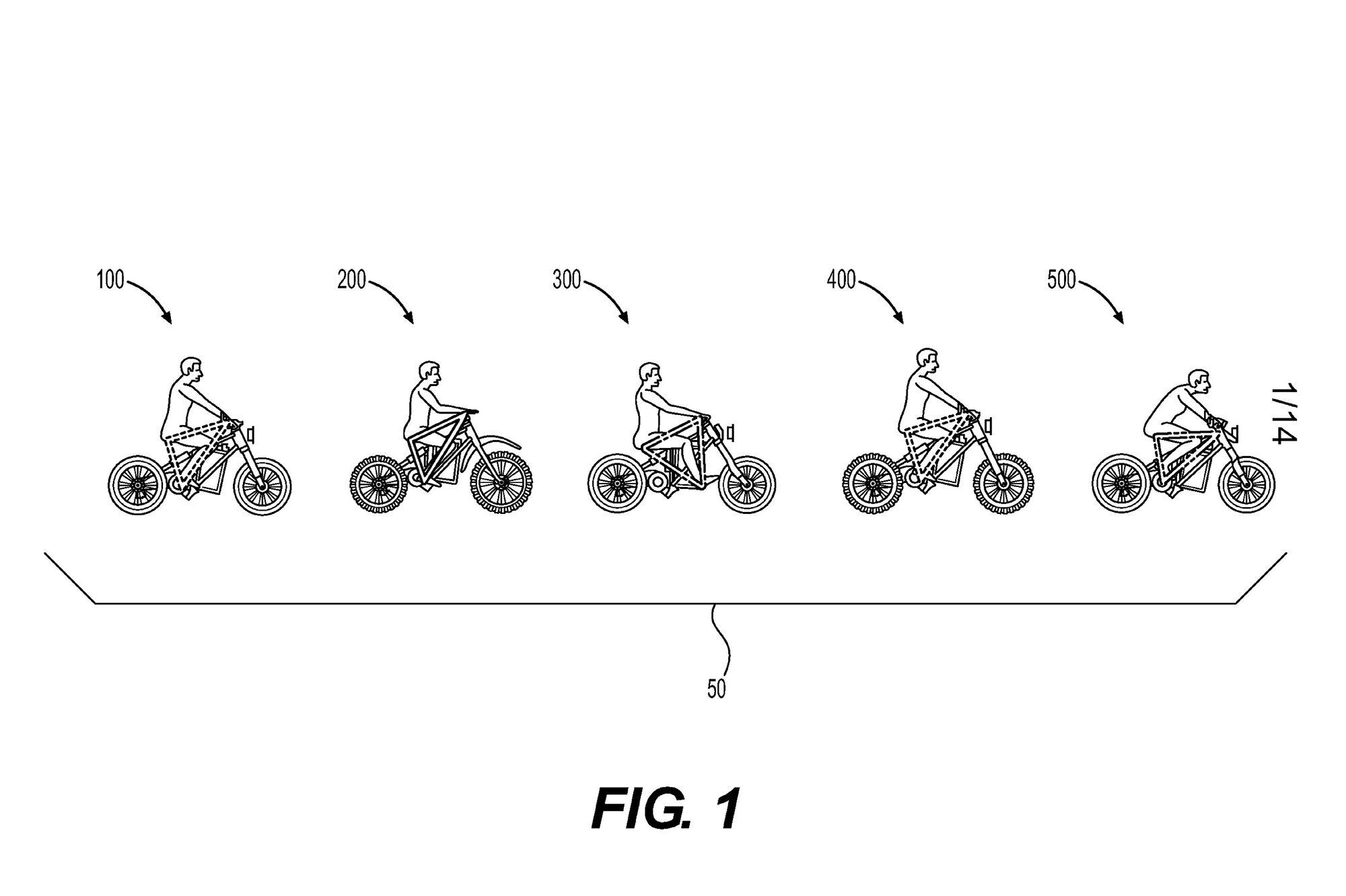 This chart shows how each bike version’s frame and swingarm angles would vary as it moved down the assembly line.