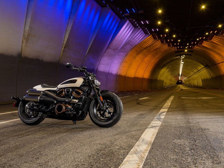 Harley-Davidson’s 2022 Sportster S in White Sand Pearl.