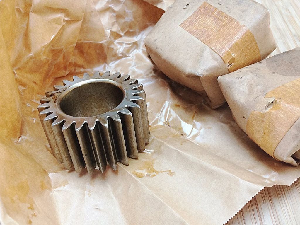 A Wright R-3350 radial propeller-drive reduction gear.