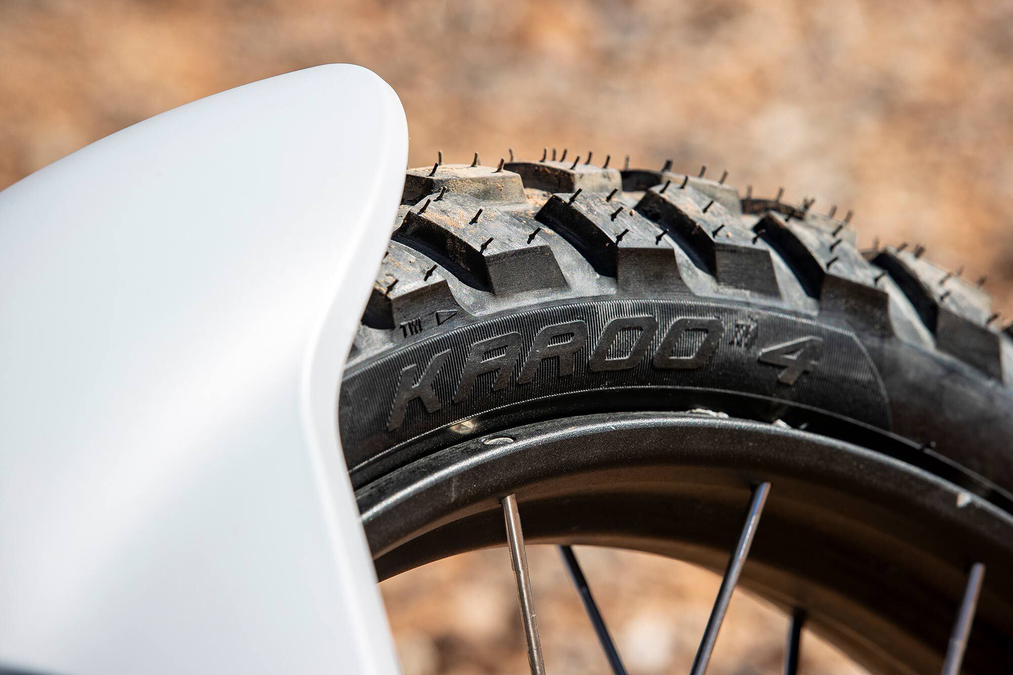 Metzeler Karoo 4 tires used for this test provide increased off-road traction.