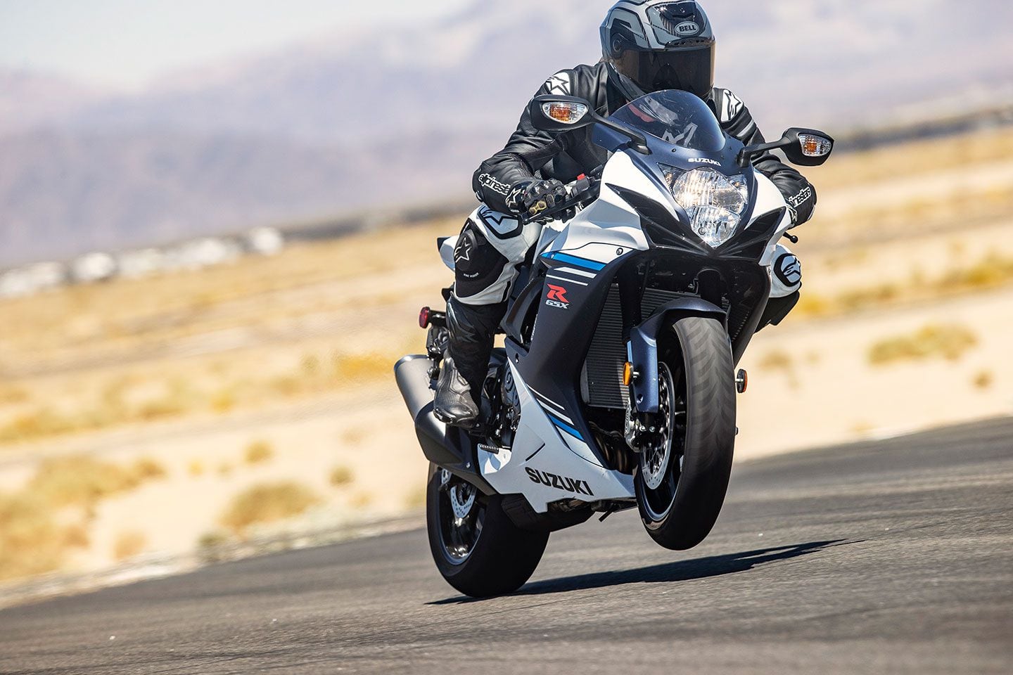 The top-end has enough power to lift the front wheel over a crest.