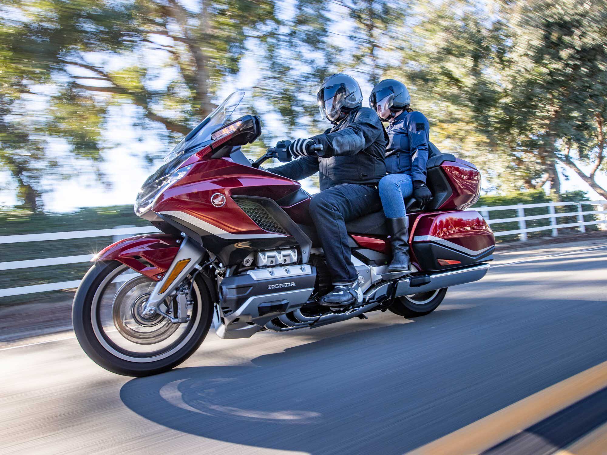 Passenger comfort has been increased on the Gold Wing for 2021.