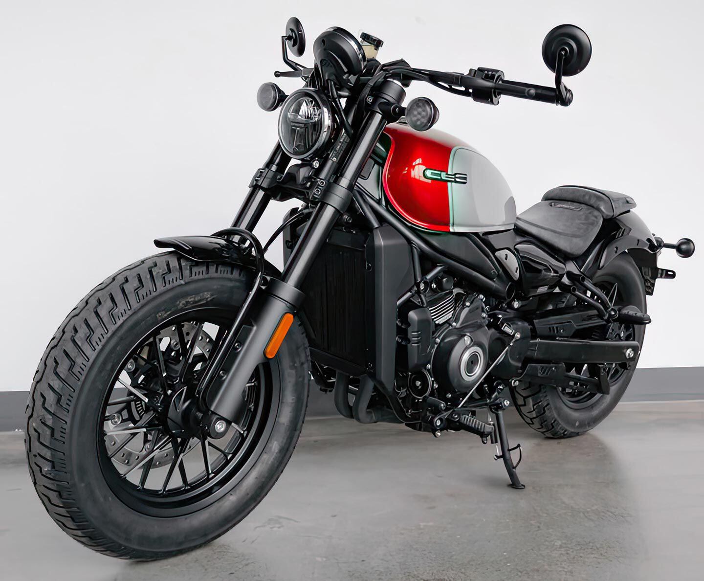 Another view of the prototype CFMoto 450CL-C.