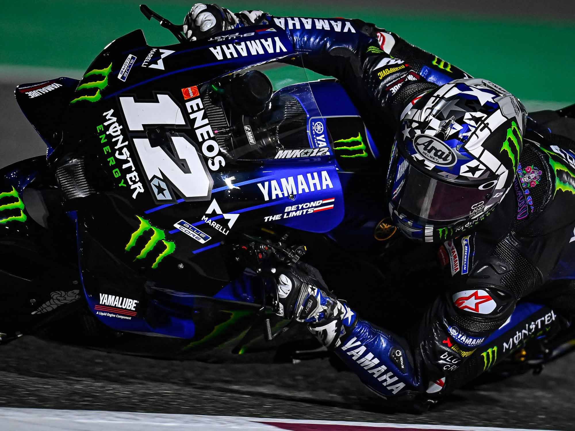How will the front tires of the Yamahas perform when in a race situation?