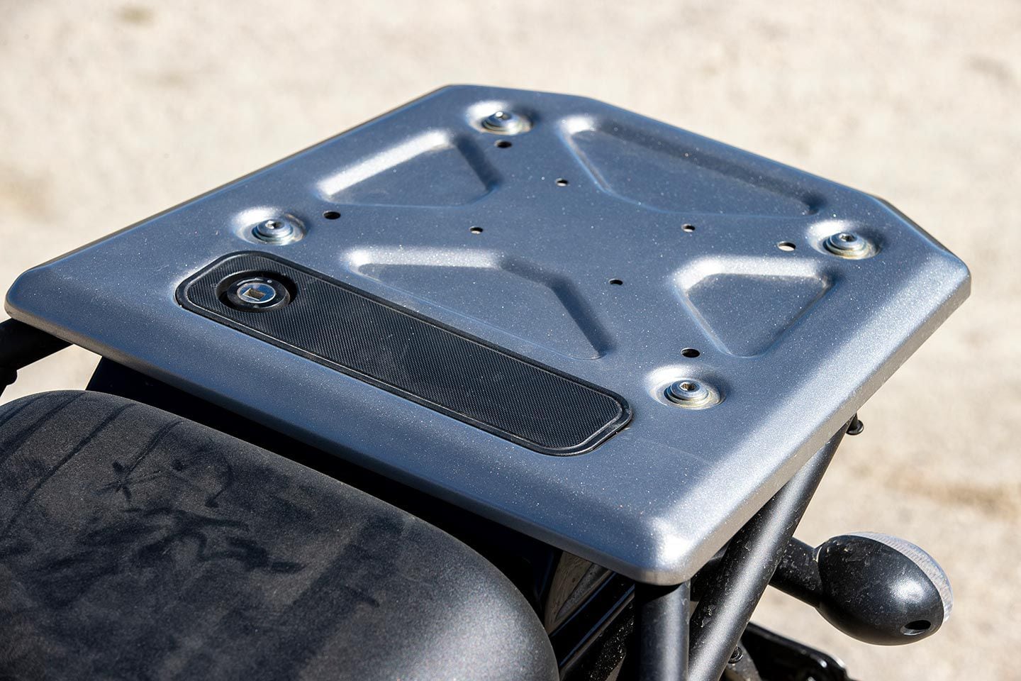 The large back panel can be fitted with a Kawasaki accessories 43L top case ($239.95).