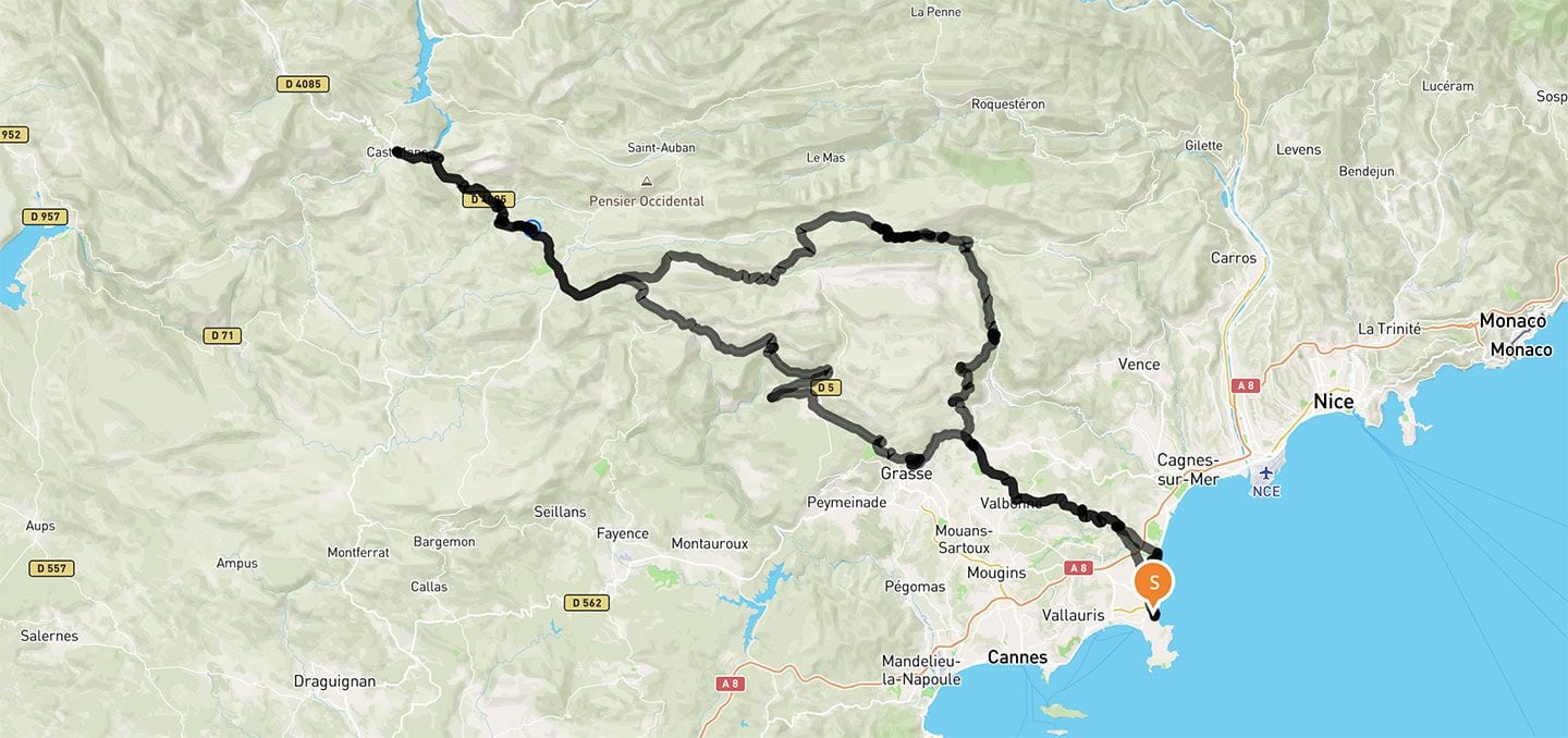 Our riding took us northwest of Antibes into the mountains for some really fun twisty roads.